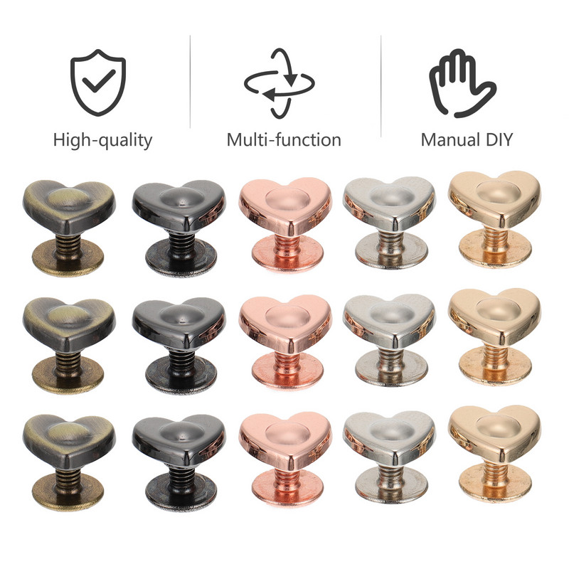 20 gab. Divkāršā cepure Metāla kniedes Craft Stud DIY Maks Kniedes Apģērbs Šūts Cinka sakausējums Dzirdes formas Skrūves