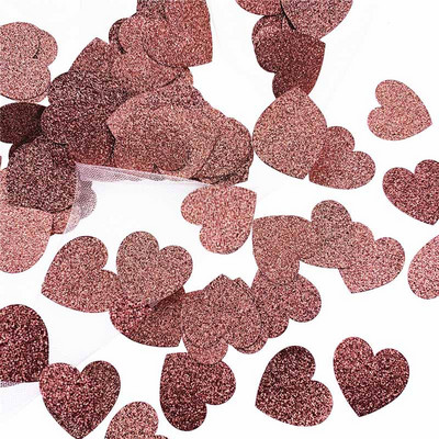 100 gab. 3cm rozā zelta sirds zvaigznes formas galds konfeti kāzu mirdzošs papīrs konfeti dāvanu kastītes pildviela dzimšanas dienas svinību piederumi