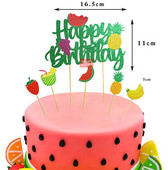 Sretan rođendan Poklopac za tortu Lubenica Voće Anniversair Mariage Decor Zastavica Party DIY pribor za pečenje Poklopci za kolače Baby Shower