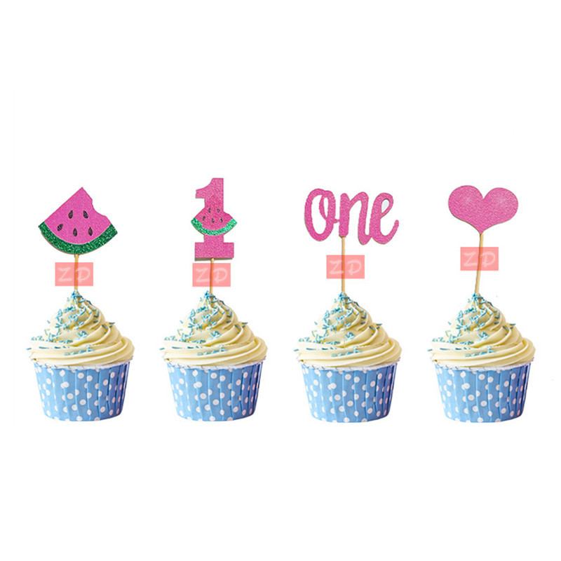 Sretan rođendan Poklopac za tortu Lubenica Voće Anniversair Mariage Decor Zastavica Party DIY pribor za pečenje Poklopci za kolače Baby Shower