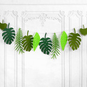 Tropu palmu lapas Garland Havaju Luau ballītes filcs reklāmkarogs Vasaras kāzu džungļu safari dzimšanas dienas ballīšu dekorēšanas piederumi