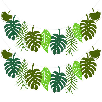 Τροπικά φύλλα φοίνικα Γιρλάντα Χαβάης Λουάου για πάρτι με τσόχα Πανό Καλοκαιρινός γάμος Ζούγκλα Σαφάρι Γενέθλια Διακόσμηση πάρτι