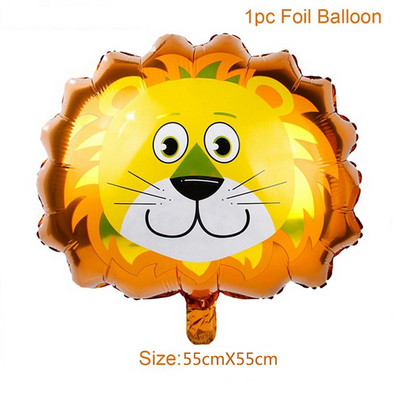 Džungļu safari Dzīvnieku tēma Orangutāns Dzenis Reklāmkarogs Tropu Augs Bruņurupuča Lapu Reklāmkarogs Daudz laimes Havaju salu dzimšanas dienas ballīšu dekori