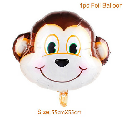 Džungļu safari Dzīvnieku tēma Orangutāns Dzenis Reklāmkarogs Tropu Augs Bruņurupuča Lapu Reklāmkarogs Daudz laimes Havaju salu dzimšanas dienas ballīšu dekori