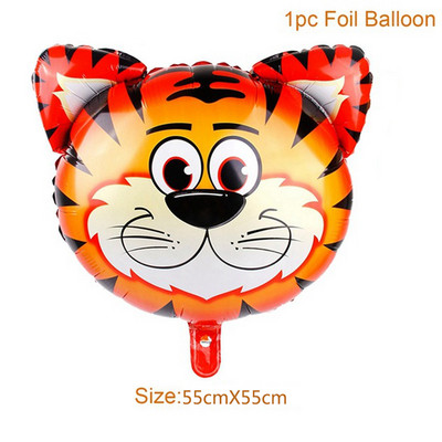 Džungļu safari Dzīvnieku tēma Orangutāns Dzenis Reklāmkarogs Tropu Augs Bruņurupuča Lapu Reklāmkarogs Daudz laimes Havaju salu dzimšanas dienas ballīšu dekori