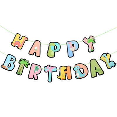 Dinosaurus Sretan rođendan Vijenci Banneri Roar Dino Party Baloni Potrepštine Jungle Safari 1st Boy Dječji rođendanski ukrasi