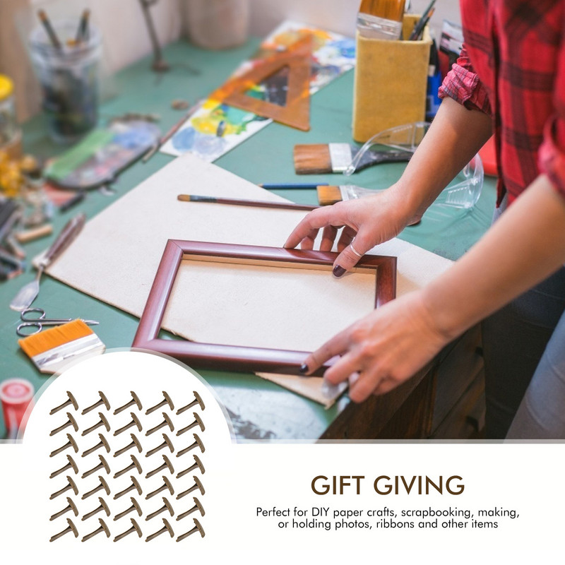 300 gab Dredi Aksesuāri Punk Apavi DIY Kvadrātveida kniedes Divu kāju Nailhead Pin Nagi Dzelzs pēda