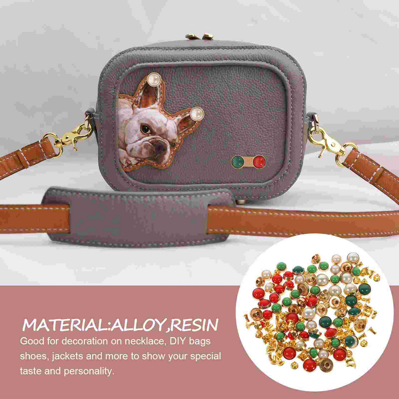 60 τμχ Phnom Penh Fake Pearl Studs Πριτσίνια Μαργαριτάρια Κουμπιά Ρούχα Μάρμαρο νυφικό πέπλο Διακοσμητικές χάντρες προσομοίωσης Faux