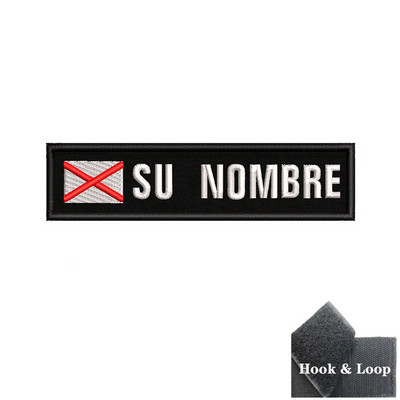 1 gab. 10 cm X 2,5 cm pielāgota nosaukuma karoga plāksteris Svītras nozīmīte gludināma vai āķa cilpa Andalūzija Ekstremadūra Kanāriju salas Spānija Galisija