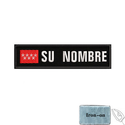 1 gab. 10 cm X 2,5 cm pielāgota nosaukuma karoga plāksteris Svītras nozīmīte gludināma vai āķa cilpa Andalūzija Ekstremadūra Kanāriju salas Spānija Galisija