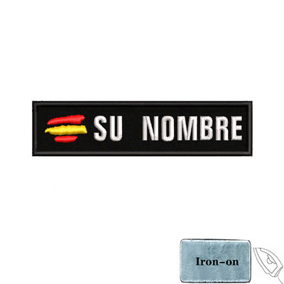 1 gab. 10 cm X 2,5 cm pielāgota nosaukuma karoga plāksteris Svītras nozīmīte gludināma vai āķa cilpa Andalūzija Ekstremadūra Kanāriju salas Spānija Galisija