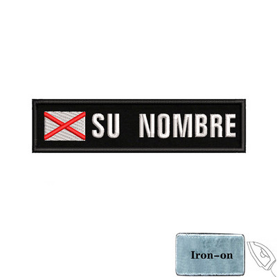 1 gab. 10 cm X 2,5 cm pielāgota nosaukuma karoga plāksteris Svītras nozīmīte gludināma vai āķa cilpa Andalūzija Ekstremadūra Kanāriju salas Spānija Galisija