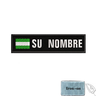 1 gab. 10 cm X 2,5 cm pielāgota nosaukuma karoga plāksteris Svītras nozīmīte gludināma vai āķa cilpa Andalūzija Ekstremadūra Kanāriju salas Spānija Galisija