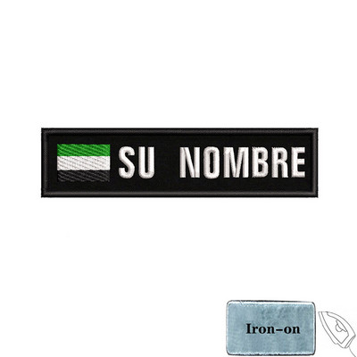 1 gab. 10 cm X 2,5 cm pielāgota nosaukuma karoga plāksteris Svītras nozīmīte gludināma vai āķa cilpa Andalūzija Ekstremadūra Kanāriju salas Spānija Galisija