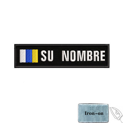 1 gab. 10 cm X 2,5 cm pielāgota nosaukuma karoga plāksteris Svītras nozīmīte gludināma vai āķa cilpa Andalūzija Ekstremadūra Kanāriju salas Spānija Galisija