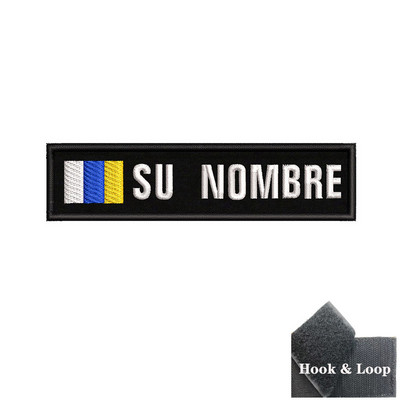 1 gab. 10 cm X 2,5 cm pielāgota nosaukuma karoga plāksteris Svītras nozīmīte gludināma vai āķa cilpa Andalūzija Ekstremadūra Kanāriju salas Spānija Galisija