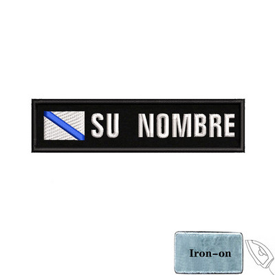1 gab. 10 cm X 2,5 cm pielāgota nosaukuma karoga plāksteris Svītras nozīmīte gludināma vai āķa cilpa Andalūzija Ekstremadūra Kanāriju salas Spānija Galisija