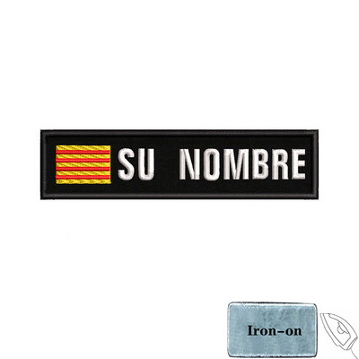 1 gab. 10 cm X 2,5 cm pielāgota nosaukuma karoga plāksteris Svītras nozīmīte gludināma vai āķa cilpa Andalūzija Ekstremadūra Kanāriju salas Spānija Galisija