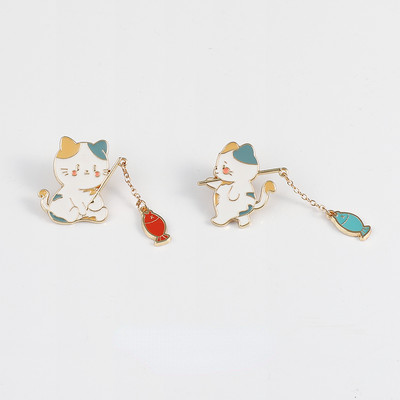 Kawaii medúza fém jelvények kék rózsaszín rajzfilm medúza tűk Állati brossok gyerekeknek felnőtt ruházati táska ing dekoráció