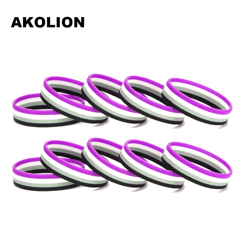 LMBT Büszkeség Szivárvány Pánszexuális Aszexuális Genderqueer Biszexuális Szilikon Gumi karkötők  csuklópánt ékszerek 1 db