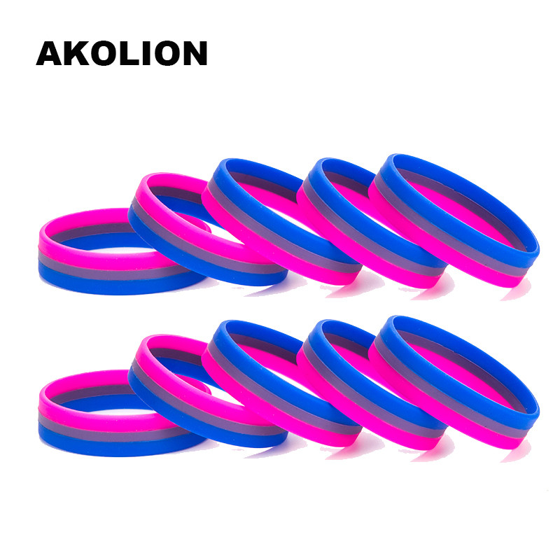 LMBT Büszkeség Szivárvány Pánszexuális Aszexuális Genderqueer Biszexuális Szilikon Gumi karkötők  csuklópánt ékszerek 1 db