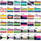 Demiseksuaalne uhkuse lipp Hall uhkus Alloromantiline aseksuaalne uhkus vikerkaar ja aseksuaalne demiromantiline uhkus Soofauni lipuga suur rinnanõel