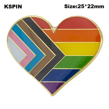 Progress Pride Badge Symbol Pin Метални значки Декоративни брошки Игли за дрехи Брошка Бижута XY0773