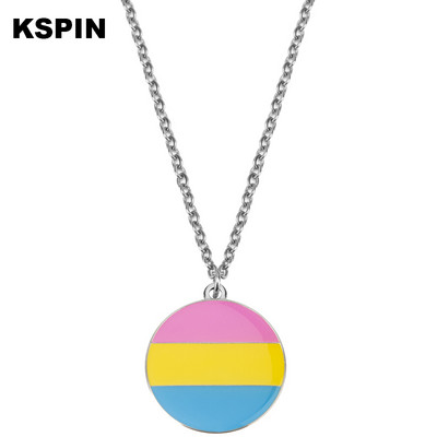 Szivárvány nyaklánc LMBT jelvény Pride hajtóka, Pride szivárvány kitűzőtű bross