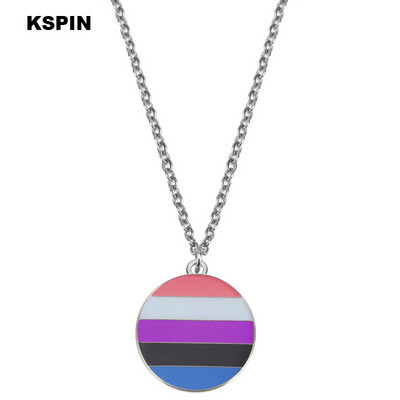 Szivárvány nyaklánc LMBT jelvény Pride hajtóka, Pride szivárvány kitűzőtű bross