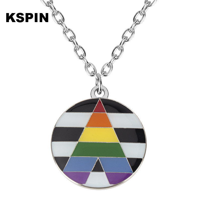 Szivárvány nyaklánc LMBT jelvény Pride hajtóka,  Pride  szivárvány kitűzőtű bross