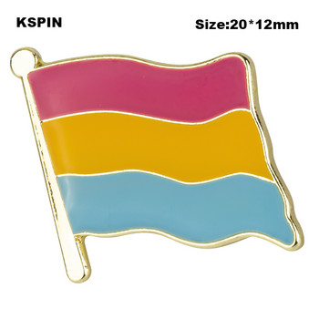 Pansexual Pride Значка с метален флаг Декоративни игли за брошка за дрехи XY0135-1