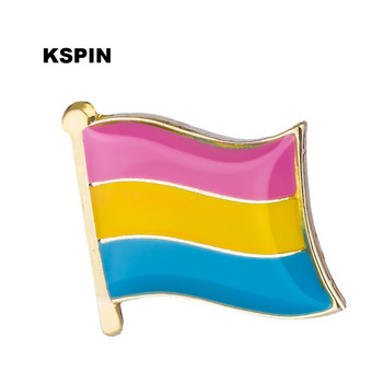 Pansexual Pride Metal Flag Pin Badge Διακοσμητικές καρφίτσες καρφίτσας για ρούχα XY0135-1