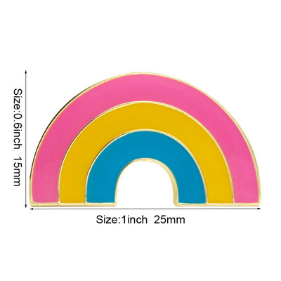Panszexuális büszkeség fém zászló kitűző dekoratív bross tűk ruhákhoz XY0135-1