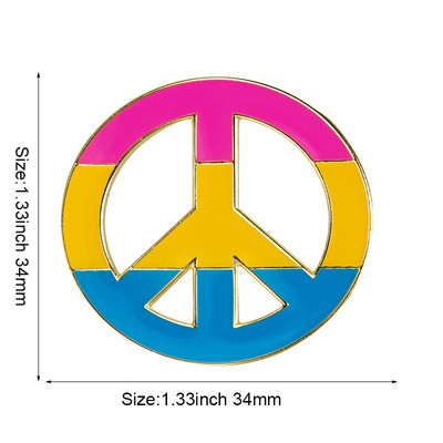 Panszexuális büszkeség fém zászló kitűző dekoratív bross tűk ruhákhoz XY0135-1