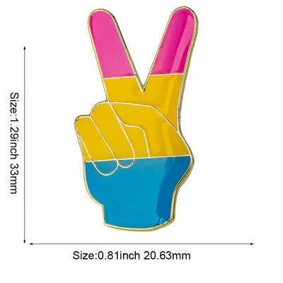 Panszexuális büszkeség fém zászló kitűző dekoratív bross tűk ruhákhoz XY0135-1