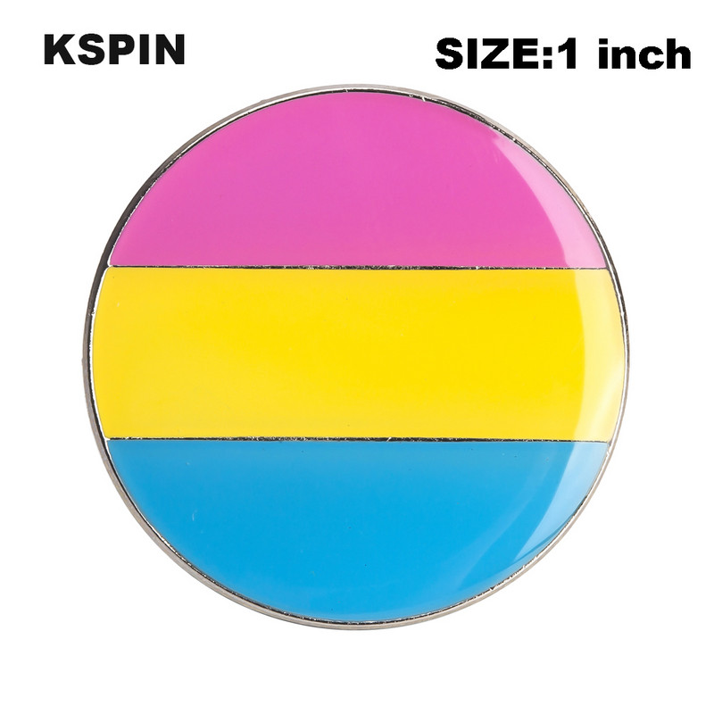 Panszexuális büszkeség fém zászló kitűző dekoratív bross tűk ruhákhoz XY0135-1