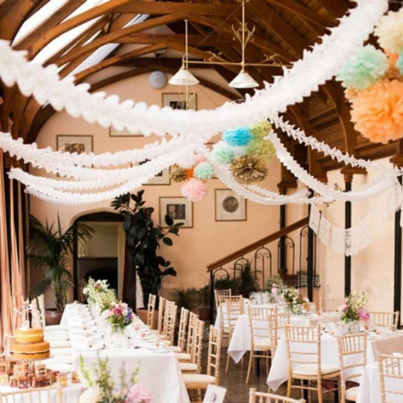 3,6 m Négylevelű lóhere papírfüzérek esküvői babazuhany kendő füzér Party szállítók Háttér barkács dekor függő szalagok