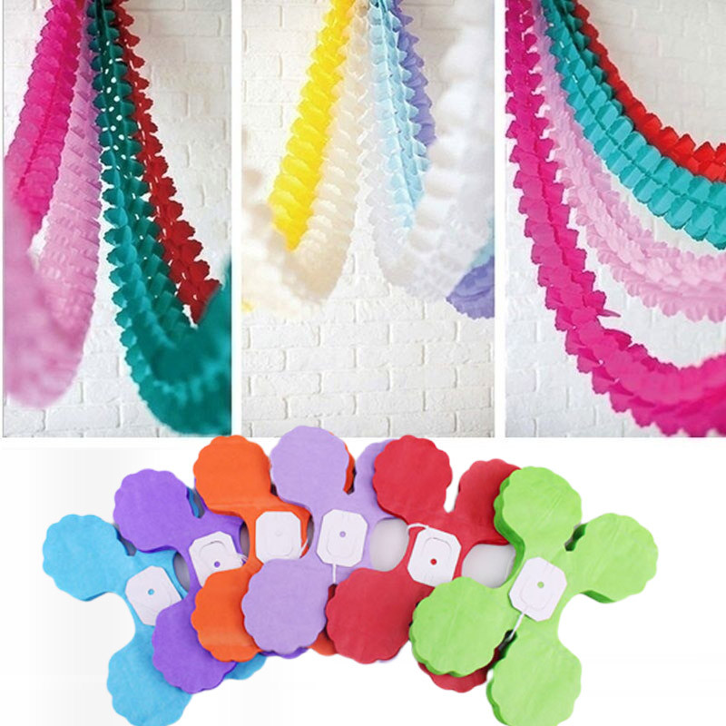 3,6 m Négylevelű lóhere papírfüzérek esküvői babazuhany kendő füzér Party szállítók Háttér barkács dekor függő szalagok