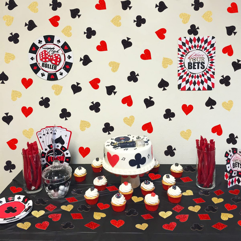 Konfeti Glitter Casino Konfeti galda dekorēšana ballītes konfeti smidzināšanai vai DIY kāzu dzimšanas dienas piederumi vecmeitu ballītei