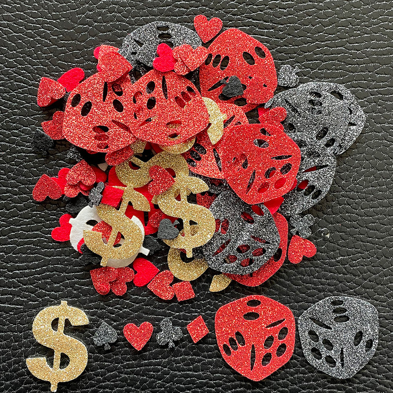 Konfeti Glitter Casino Konfeti galda dekorēšana ballītes konfeti smidzināšanai vai DIY kāzu dzimšanas dienas piederumi vecmeitu ballītei