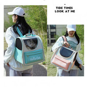 Naminių gyvūnėlių krepšys Atsparus įbrėžimams Lengvai valomas Pakabinamas įrankis Tinklelio dizainas Žygiai Stovyklavietės Naminių gyvūnėlių nešiojimo krepšys Katės krepšys lauke