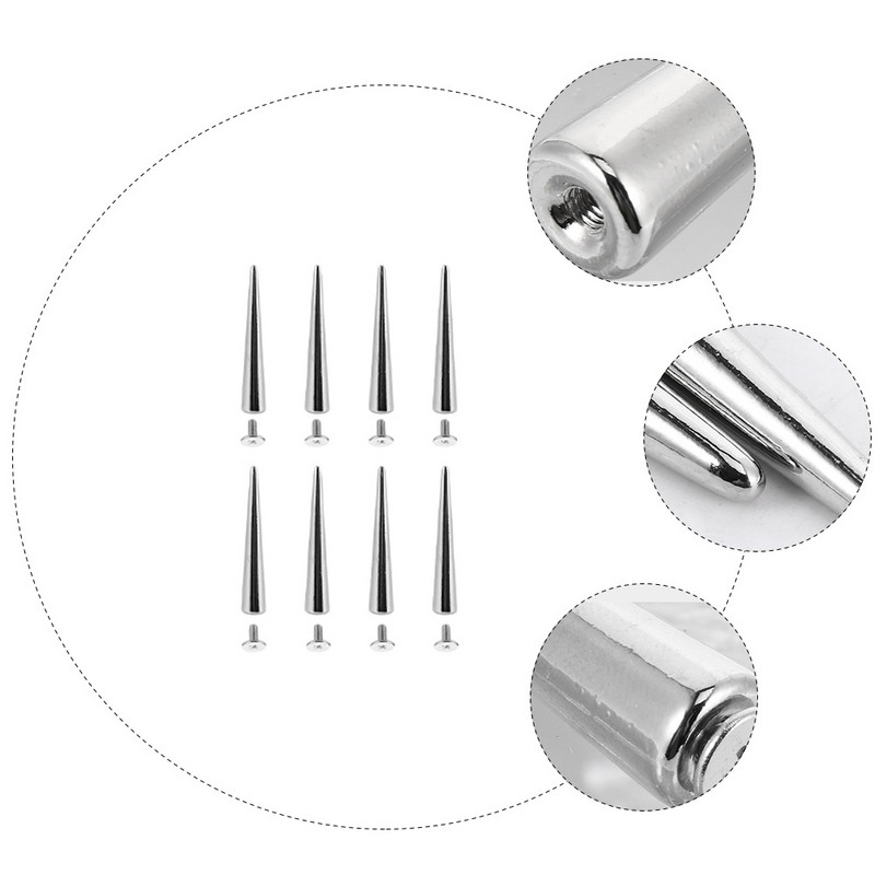 8 db Kellékek Spike Stud Ezüst Tartozékok Barkács Studs Punk Tüskék Bling Earth Tones