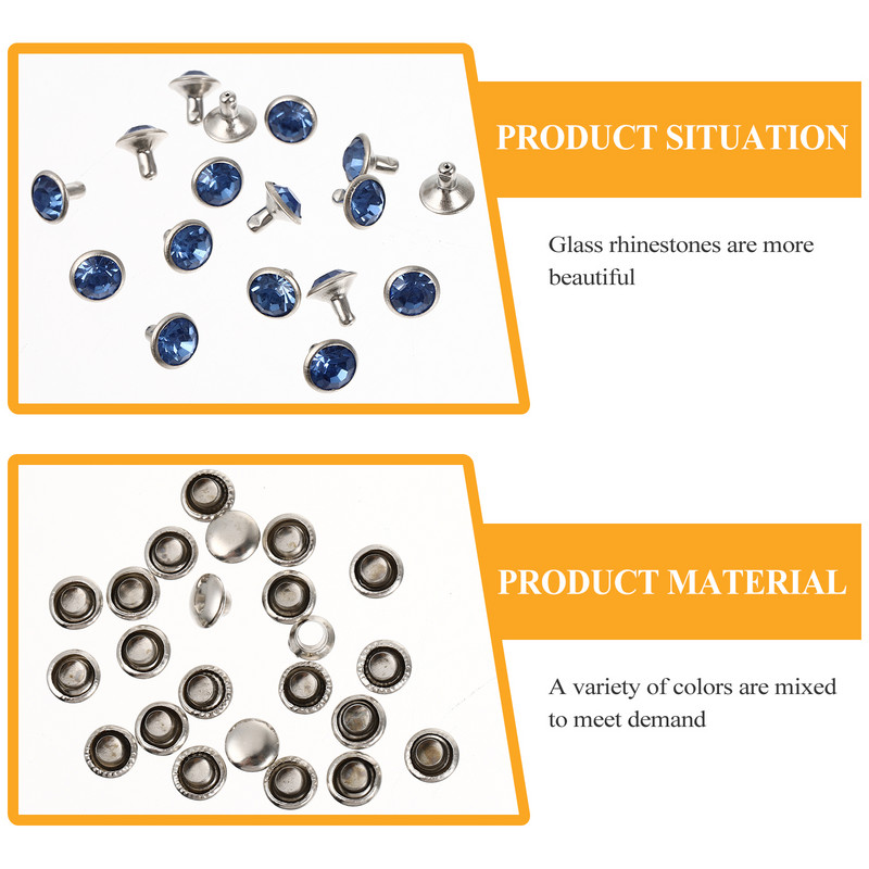 120 tk Needid Segavärvid Rhinestone Needid Naastud Kiired naelad Täpid naastud Nööbid rahakottide jaoks Kingad Käsitöö isetegemine 8mm