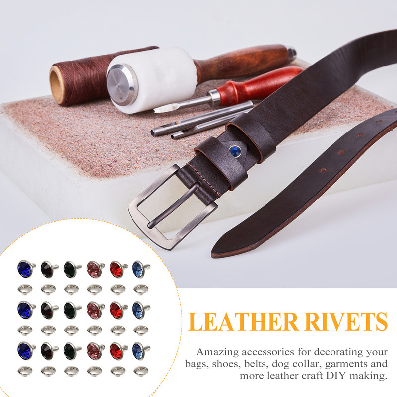 120 tk Needid Segavärvid Rhinestone Needid Naastud Kiired naelad Täpid naastud Nööbid rahakottide jaoks Kingad Käsitöö isetegemine 8mm