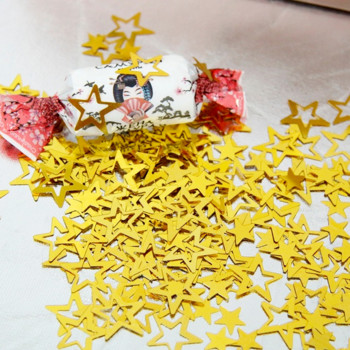 1000 τμχ/τσάντα Χρυσά μεταλλικά Hollow Stars Κομφετί για διακόσμηση γαμήλιου πάρτι diy Αξεσουάρ γενεθλίων Γιορτινή διακόσμηση Προμήθειες PVC