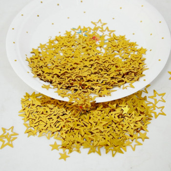 1000 τμχ/τσάντα Χρυσά μεταλλικά Hollow Stars Κομφετί για διακόσμηση γαμήλιου πάρτι diy Αξεσουάρ γενεθλίων Γιορτινή διακόσμηση Προμήθειες PVC