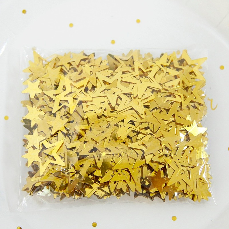 1000gab./somiņa Zelts Metāliski Dobu Zvaigznes Konfeti Kāzu Ballīšu Dekorēšanai Diy Dzimšanas Dienu Aksesuāri Svētku Dekors PVC Izejmateriāli