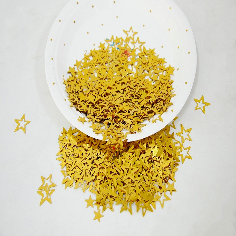 1000gab./somiņa Zelts Metāliski Dobu Zvaigznes Konfeti Kāzu Ballīšu Dekorēšanai Diy Dzimšanas Dienu Aksesuāri Svētku Dekors PVC Izejmateriāli