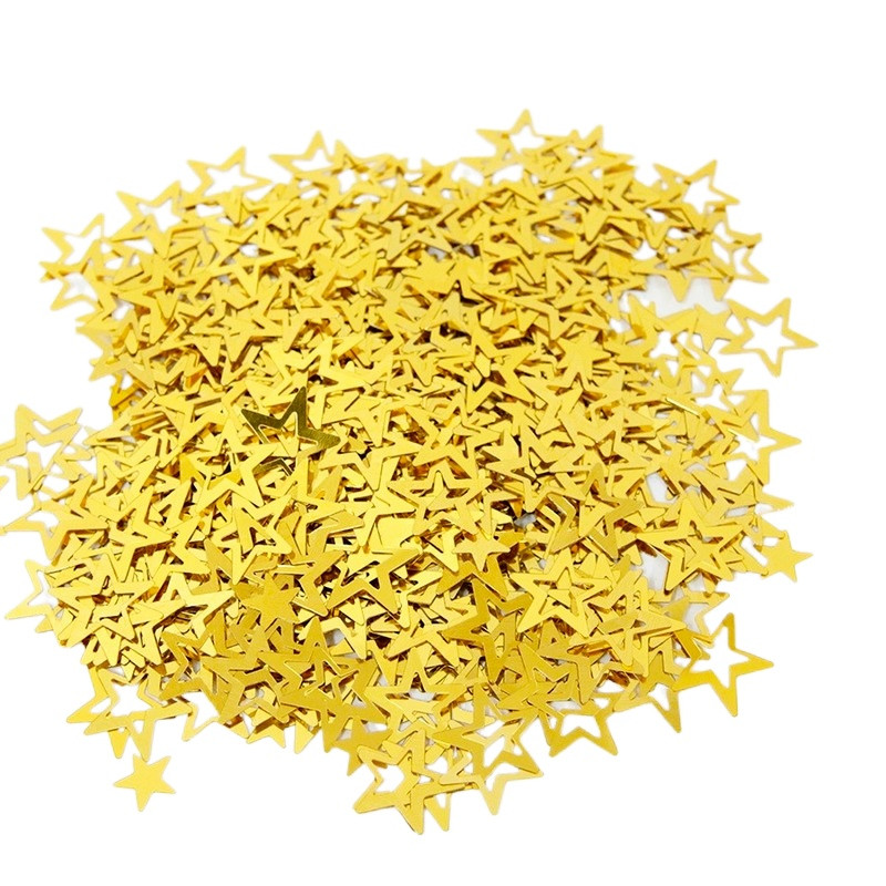1000gab./somiņa Zelts Metāliski Dobu Zvaigznes Konfeti Kāzu Ballīšu Dekorēšanai Diy Dzimšanas Dienu Aksesuāri Svētku Dekors PVC Izejmateriāli