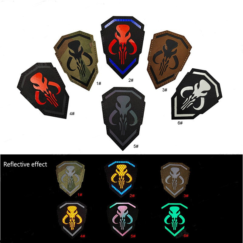 3D PVC/IR/hímzett fejvadász foltok karszalag katonai IR fényvisszaverő nylon jelvények világító foltok ruházati hátizsákhoz